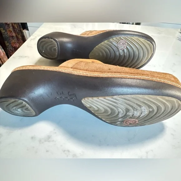 ECCO Women’s Brown Suede Slip-On  Clogs. Mules. Size 39/US 8-8.5 - Picture 8 of 9